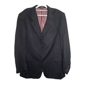 Gianfranco Ruffini Blazer 52 R 2XL Wool Pin Striped Three Button Business Office
